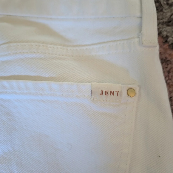 Jen 7 7 For All Mankind Mini White Pencil Skirt Size 4 Stretchy Denim - Picture 2 of 8